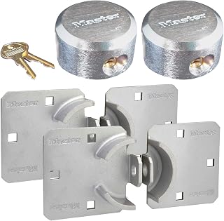 Master Lock Hasp/Hidden Shackle Keyed Alike Padlocks w/ 4 Keys, 770-6271NKA-2 w/BumpStop Technology