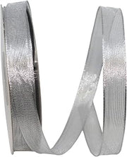 Reliant Ribbon Mesh Classic Wired Edge Ribbon, 5/8 Inch X 25 Yards, Silver