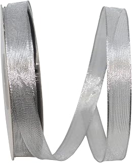 Reliant Ribbon Mesh Classic Wired Edge Ribbon, 5/8 Inch X 25 Yards, Silver