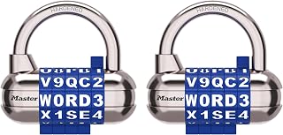 Master Lock Locker Lock, Set Your Own Word Combination Padlock, Blue, 2 Pack, 1534BLUEC2
