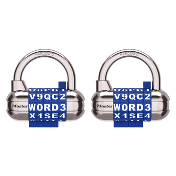 Resettable Word Combination Padlock by Master Lock – 2 Pack, Metal, Blue, Pack of 2, Model 1534BLUEC2