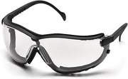 Pyramex V2G Safety Glasses, Black Frame/Amber Anti-Fog Lens