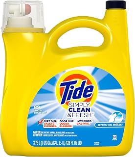 Tide Simply Clean & Fresh Liquid Laundry Detergent, Refreshing Breeze, 128 fl oz (3.78 L)