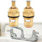 013788-45 Cold & 013787-45 Hot Ceramic Cartridge Assembly Compatible with T&S Brass Faucets, 22-Tooth Valve Stem Replacement Parts (2 Pcs)