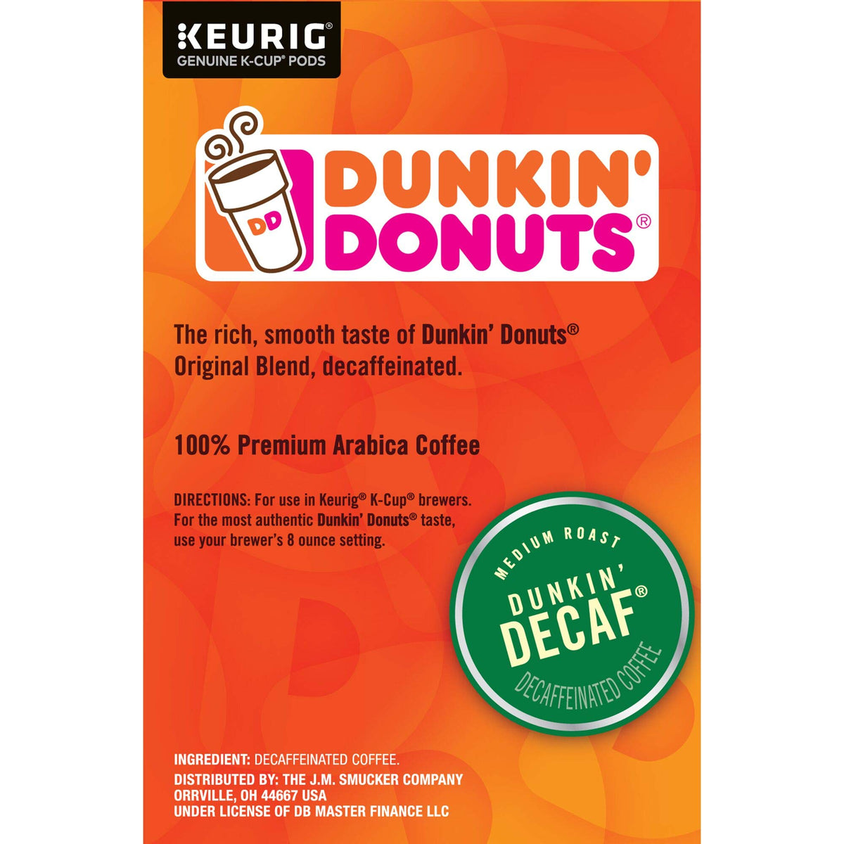 Donuts Medium Roast Decaf Coffee by Dunkin' – 64 Count (Pack of 1), Model LEPUSMGRYC3689
