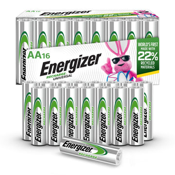 Recharge Universal Rechargeable AA Batteries (16 Pack) by Energizer – 16 Count (Pack of 1), Multicolor, Model E301695200