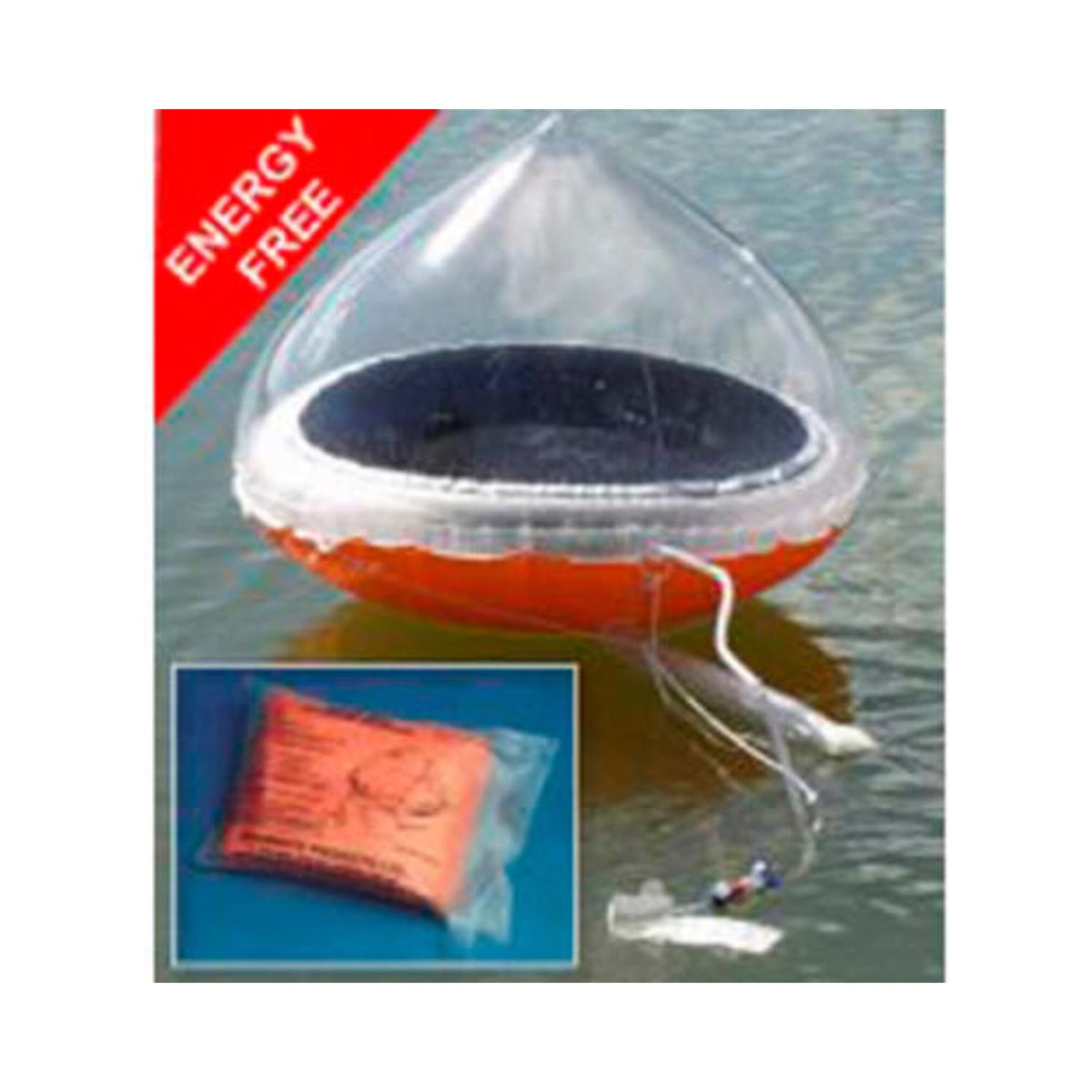 Aquamate Inflatable Solar Still Desalinator, for Liferafts, 1 Pack by Echomax – 12"L x 3"W x 2"H, Plastic, Orange, Model EMAMSSM