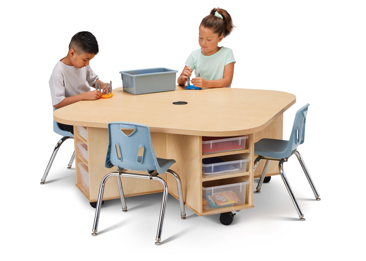 Innovate STEAM Table by Jonti-Craft – 48" W x 48" D x 22.5" H, Wood, Model 6281JC251