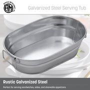 American Metalcraft 32 oz (Pack of 1) / Oval Tub / Silver Beverage Tubs
