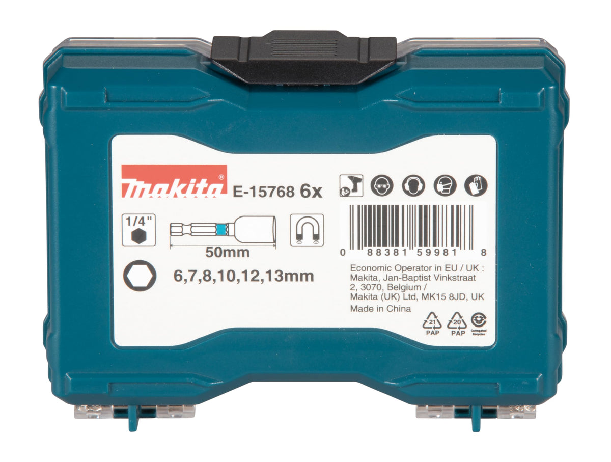 6 Piece Impact Black Nutsetter Set by Makita – One Size, Alloy Steel, Pack of 6, Model E-15768