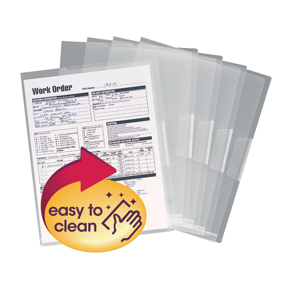 Organized Up Poly Translucent Project File Jacket by SMEAD – 30 Count, Poly, Clear