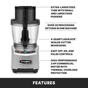 Waring 4Q Food Processor / 4 Quart / Black Food Processors