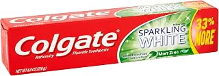 Colgate Sparkling Mint Zing Gel Toothpaste, white mint,spearmint, 8 Ounce