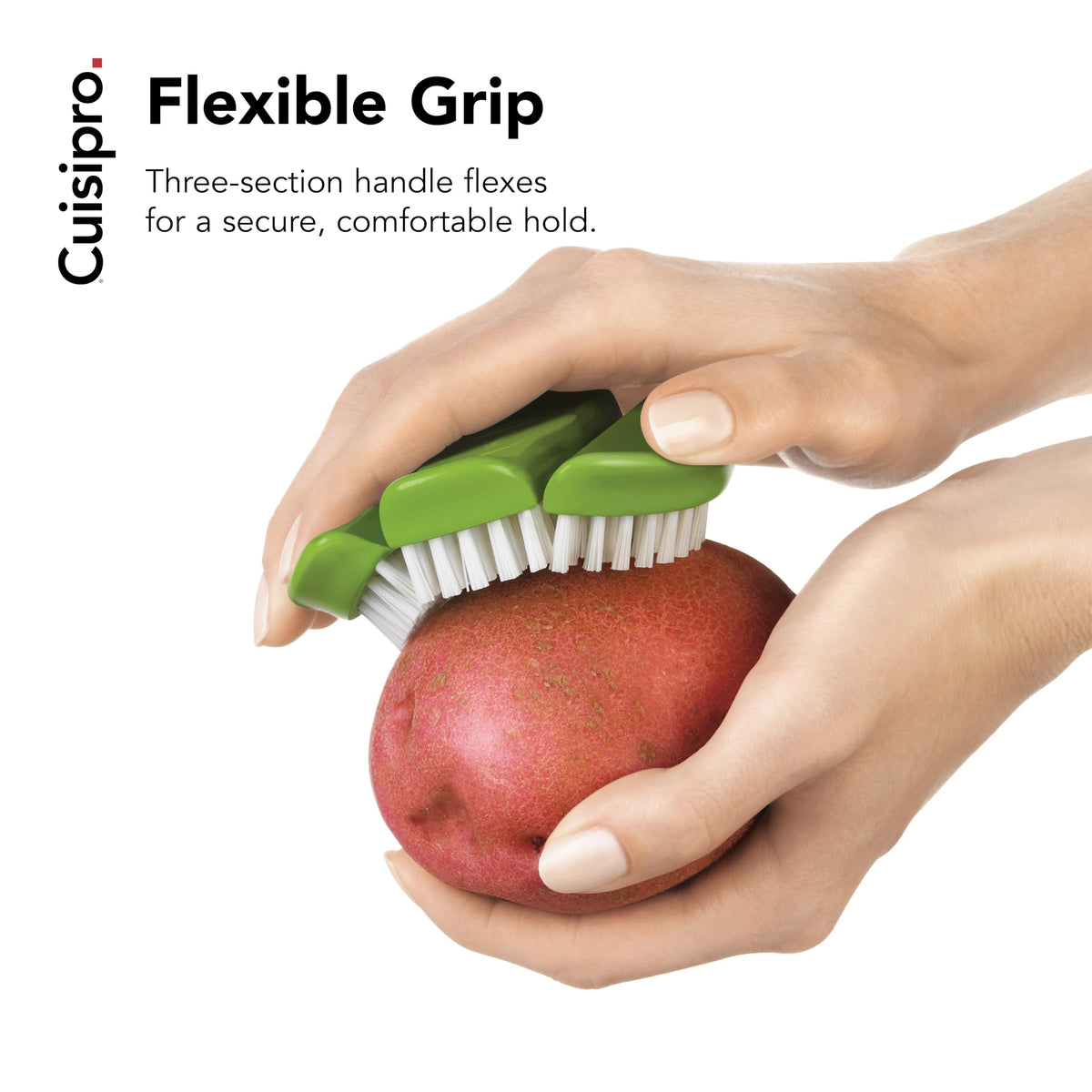 Flexible Vegetable Brush by Cuisipro – Pack of 1, Plastic, Green, Model CSP-747313