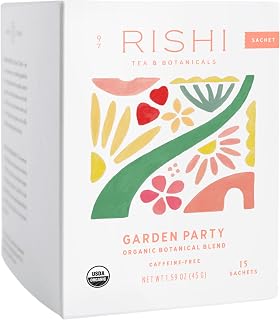Rishi Tea Garden Party Organic Herbal Tea Bags, Caffeine Free, 15ct