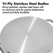 Hybrid Nonstick Stainless Steel Griddle Pan by OXO – Griddle Pan, 5.0 cups, Ceramic, Stainless Steel, Model CC011429-001