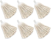Libman 8 Oz Cotton Deck Mop Refill Heads, White, 6 Pack