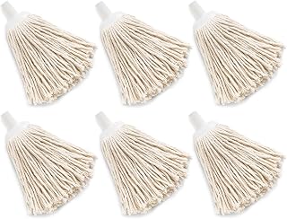 Libman 8 Oz Cotton Deck Mop Refill Heads, White, 6 Pack