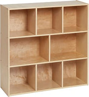 ECR4Kids Streamline 8-Compartment Storage Cabinet, 36in, Classroom Furniture, Natural