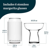 Stemless Margarita Glasses Set of by Libbey – 10.25 oz, 10.25 ounces, Glass, Stemless 6, Pack of 6