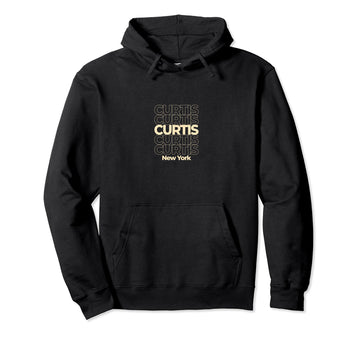 Vintage Curtis by Curtis, NY Retro Repeating City – Polyester, Black, Model 0SZHJS7YR86