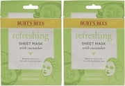 Burt's Bees Refreshing Sheet Mask - Cucumber Unisex 1 Pc, (60192) (Pack of 2)