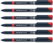 Schneider Topball 811 Rollerball Pen 0.5mm Refillable, Red Ink Pack of 6 | Refillable, 92% Recycled Plastic, Smooth 0.5mm Writing, Home, Work & Office Use