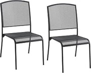 Interion Outdoor Café Armless Stacking Chair by Global Industrial – Alloy Steel, Black, Model 262085BK