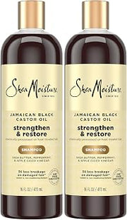 Shea Moisture Jamaican Black Castor Oil Strengthen & Restore Shampoo 2-Pack, 16 Oz Ea