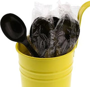 AmerCareRoyal Medium-Heavy Weight Individually Wrapped Disposable Polypropylene Plastic Soup Spoons for Restaurants and Catering, Black, Pack of 1000