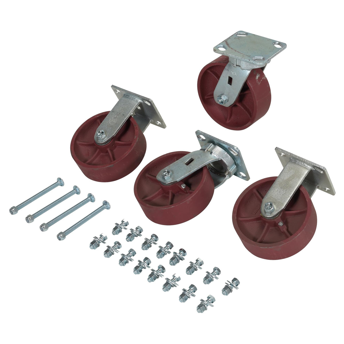 Ductile Stl Caster Kit 6x2 8K Cap by Vestil – One Size, Blend, Multi, Model D-CK4-SC6-2HD
