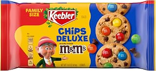 Keebler Chips Deluxe Cookies Made with M&M’s, Chocolate Chip Cookies Made with M&M’s, Family Size, 14.6 oz