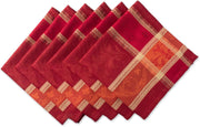 DII Harvest Wheat Jacquard Napkins, 20x20 Inch Cotton, Burnt Orange Pumpkin Vine, Set of 6