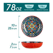 Vancasso Serving Bowls, 78 Oz Large Set of 2, Red