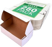 Premium Clay Coated Kraft Paperboard White Non-Window Lock Corner Bakery Box by SOUTHERN CHAMPION TRAY – 8" L x 5" W x 3" H - 250ct, Cardboard, White, Pack of 250, Model 0925