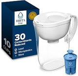 Brita Large 10-Cup Water Filter Pitcher, WQA NSF/ANSI Certified, Reduces 99% of Lead, Microplastics, & 30 Contaminants, BPA-Free, Removes Chlorine Taste & Odor, 1 Elite Filter, White
