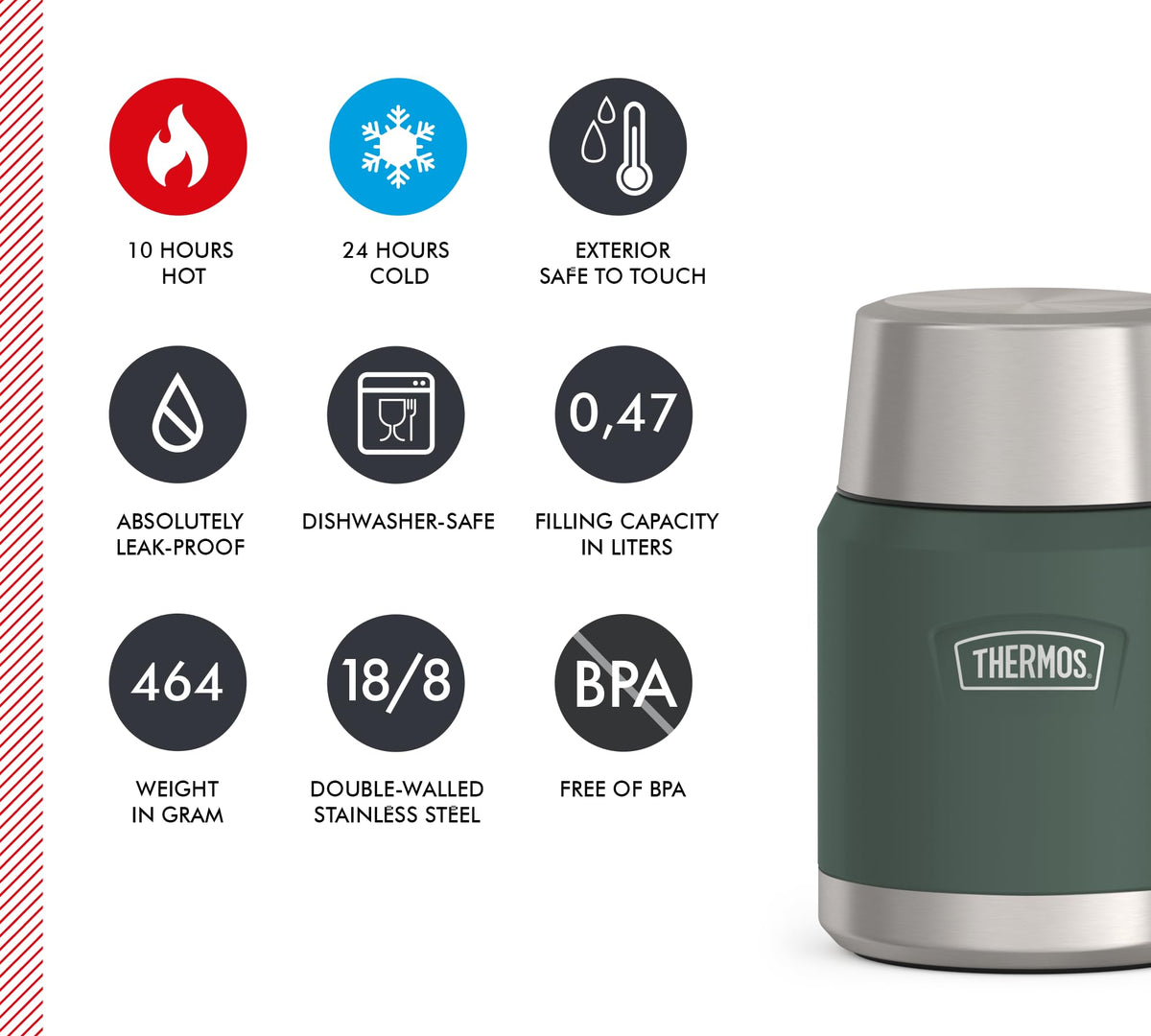 THERMOS Green / Forest Mat / 470 ml / 470.0 milliliters Insulated Food Jars