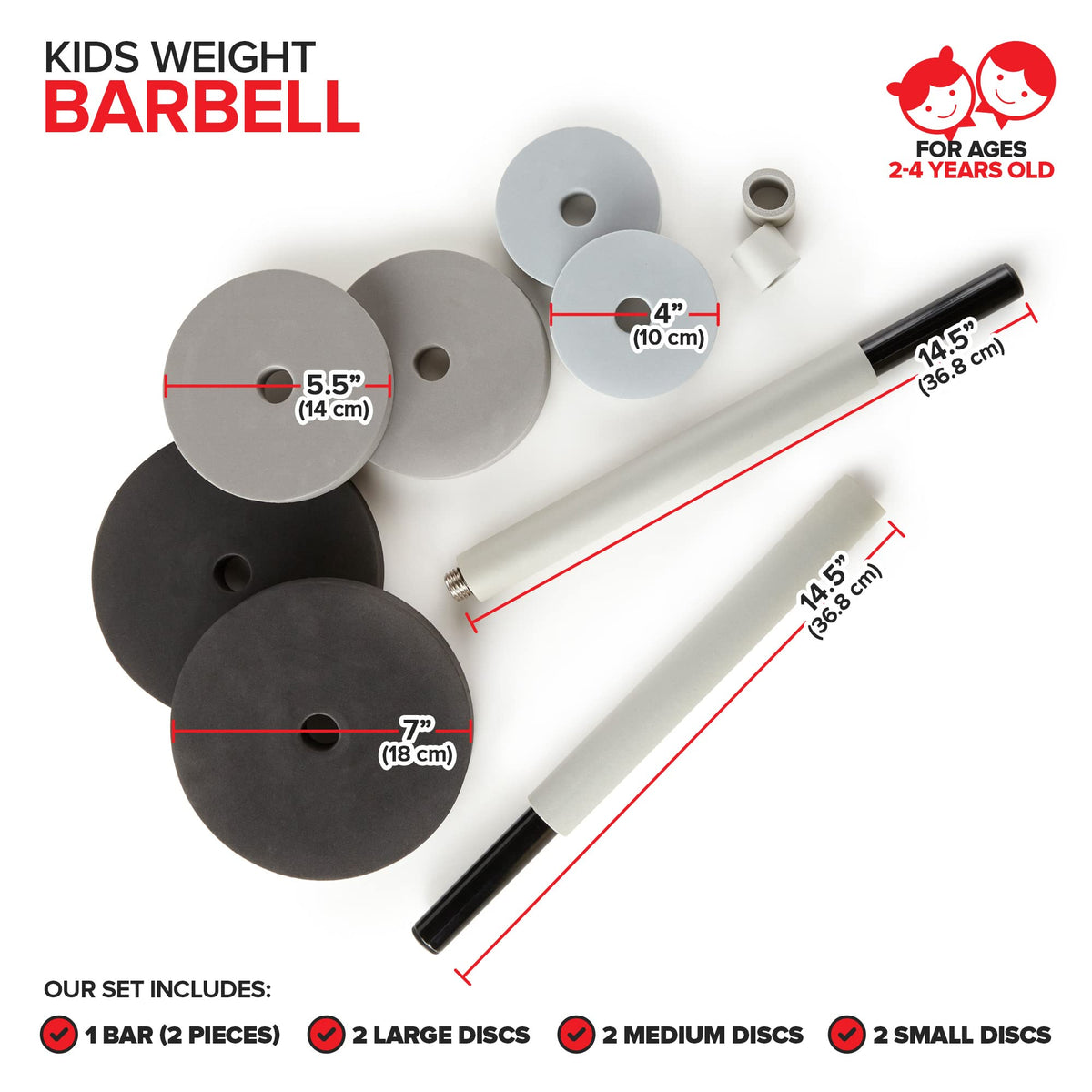 Modern Innovations Barbell / Black/Grey / 29 inches x 7 inches Categories