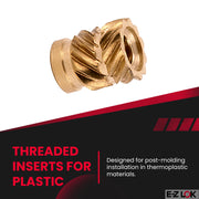 Plastic Thread Insert by E-Z LOK – One Size, Brass, Gold, Pack of 100, Model HI-004-WH