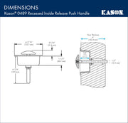 Narrow Recessed Inside Release Handle (10489A00600) by Kason – 10489A00600, Plastic, Gray