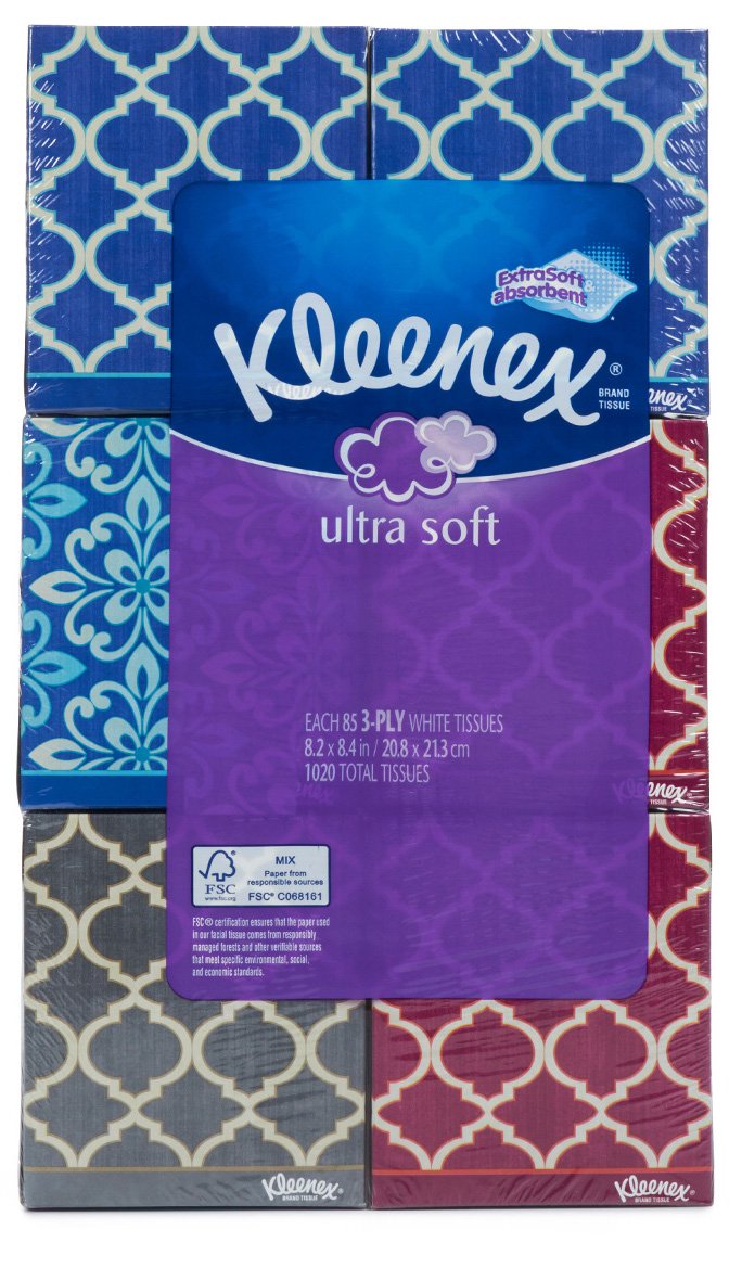 Kleenex Purple / 85 Count (Pack of 6) / 1 Box Tissues