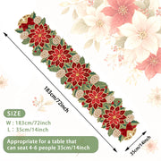 Ritgssi Christmas Tree Table Runner, 14 x 72 Inches, Red Green