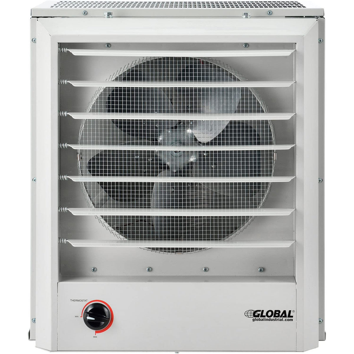 Vertical Or Horizontal Downflow Unit Heater by Global Industrial – 13.75"L x 19"W x 21.44"H, Alloy Steel, White, Model PU-20483