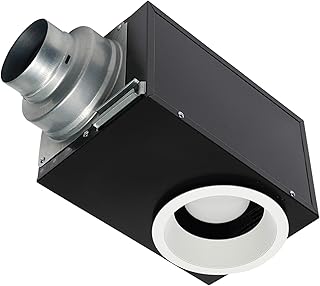 Panasonic FV-08VRE2 Ventilation Fan with Recessed LED, White | Ceiling Mount Ventilation Fan with Recessed LED Light, Energy Star Certified, White, Whisper Quiet, Easy Installation
