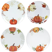 Webbylee Melamine Dinner Plates, 10 Inch Set of 4, Pumpkin Design