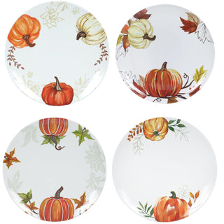 Webbylee Melamine Dinner Plates, 10 Inch Set of 4, Pumpkin Design
