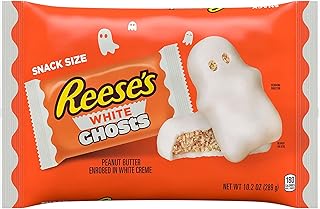 Reese's White Creme Peanut Butter Snack Size Ghosts Candy, Halloween, 10.2 oz, Bag