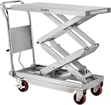Global Industrial 20" x 35-3/4" Stainless Steel Mobile Scissor Lift Table, 800 Lb. Cap.