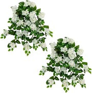 Nearly Natural 24in. UV Resistant Artificial Hydrangea Hanging Plant (Indoor/Outdoor) - Set of 2