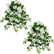Nearly Natural 24in. UV Resistant Artificial Hydrangea Hanging Plant (Indoor/Outdoor) - Set of 2